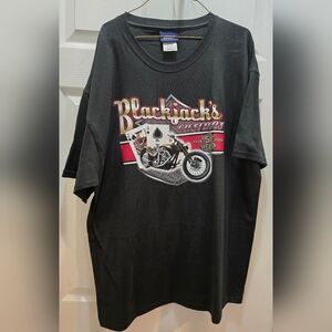 Croft & Barrow Black Graphic Tee Blackjack's Customs L